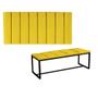 Imagem de Kit Painel Carla e Calçadeira Industrial 100cm Solteiro Box Ferro Preto material sintético Amarelo - Ahz Móveis