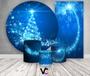 Imagem de Kit Painel De Festa + Trio Capa Cilindro + Faixa Veste Fácil - Árvore de Natal Azul Iluminado 011