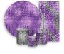 Imagem de Kit Painel De Festa + Trio Capa Cilindro + Faixa Veste Fácil - Efeito Lantejoulas Roxo 001