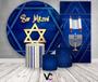 Imagem de Kit Painel De Festa + Trio Capa Cilindro + Faixa Veste Fácil - Judaico Azul Marinho com Dourado 015