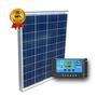 Imagem de Kit Painel Placa Solar 60w Watts + Controlador PWM - Carrega Bateria 12v