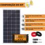 Imagem de Kit Painel Solar 150w/155w Com Controlador 30A Sun21