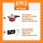 Imagem de KIT - Panela de Pressão 4,5L Vancouver Vermelha + 1 Faqueiro Inox 24pç - Tramontina