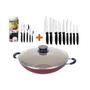 Imagem de KIT - Panela WOK 6L 36 cm Vermelho + 1 Faqueiro 30pç + 1 Conjunto Facas 9pç - Tramontina