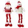 Imagem de Kit Papai Noel e Boneco de Neve Sentado Perna Mole Pelúcia Vermelho e Branco Candy 48cm - Magizi