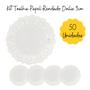 Imagem de Kit Papel Toalha Rendado Decor Doilie 9cm Branco 50 Unidades