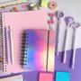 Imagem de Kit Papelaria Combo Master Tons Rosa E Lilas Canetas Caderno