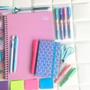 Imagem de Kit Papelaria Tons Pasteis Neon Caderno Caneta Marca Texto