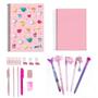 Imagem de Kit Papelaria Tons Rosa Fofa Kawaii Cor Rosa Escolar Neon