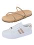 Imagem de Kit Papete + Tênis Casual Brilho Nude Bellinda Shoes