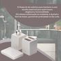 Imagem de Kit Para Banheiro 3 Peças Porcelana Quadrada Cor Branca