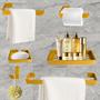 Imagem de Kit Para Banheiro Luxo Quasar Dourado 6 Peças
