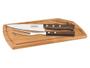 Imagem de Kit para churrasco 3 peças tradicional lamina de aco inox e cabo de madeira tramontina