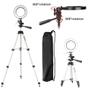 Imagem de Kit Para Gravação de Vídeo Profissional Tripé Para Câmera Celular + Iluminador Ring Light Led + Microfone de Lapela