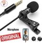 Imagem de Kit Para Gravação de Vídeo Profissional Tripé Telescópico Microfone de Lapela Celular Youtuber + Iluminador Ring Light