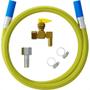 Imagem de Kit Para Instalação De Gas Cooktop Flexivel Com Ponta Azul E Registro De Bloqueio Blukit 1,20M 180309