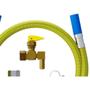 Imagem de Kit Para Instalação De Gas Cooktop Flexivel Com Ponta Azul E Registro De Bloqueio Blukit 1,20M 180309