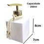 Imagem de Kit Para Lavabo Aromatizador Difusor Porta Sabonete Líquido Saboneteira Dispenser-Jogo Banheiro-Organizadores-Branco e Dourado