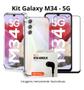 Imagem de Kit para M34 - Capa Transparente + Pelicula 3D + Fone com fio para Samsung Galaxy M34 5G