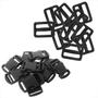 Imagem de Kit Para Mochila 10 Fechos De Plásticos + 10 Reguladores Prendedores Regulador Engate Bolsas 25mm Fivela Engate Rápido Bag Bolsinha Pochete