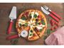 Imagem de Kit para pizza 14 peças pizza vermelho- laminas de aco inox e cabos de polipropileno tramontina