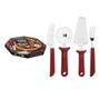 Imagem de Kit para Pizza Tramontina 14 Pecas Laminas em INOX - Vermelho