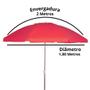 Imagem de Kit para Praia Vermelho e Preto Guarda-sol 2m + Cooler 26 L