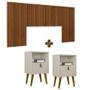 Imagem de Kit Para Quarto Cabeceira Queen Casal Ripada Com 2 Mesas De Cabeceira Freijó Shop JM