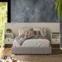 Imagem de Kit Para Quarto Cabeceira Queen Casal Ripada Com 2 Mesas De Cabeceira Off White Shop JM