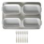 Imagem de Kit Para Servir á Mesa 11 Peças Porcelana e Aço Inox