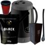 Imagem de Kit Para Tereré Garrafa Lisa Black Erva Mate 500g Copo Cuia Quadrado Acrílico Bomba Clássica Preta
