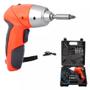 Imagem de Kit parafusadeira com 45 acessorios 4.8v com maleta sem fio bateria recarregavel luz led bits e soquetes bivolt