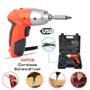 Imagem de Kit parafusadeira com 45 acessorios 4.8v com maleta sem fio bateria recarregavel luz led bits e soquetes bivolt