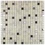 Imagem de Kit Pastilha de Vidro e Metal com 10 Placas de 31cm x 31cm Rende 1m² Glass Mosaic - caixa com 10 Unidade - Branco/Metal