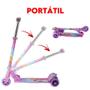 Imagem de Kit Patinete de Ferro Feminino Velocidade Dobrar até 75 cm