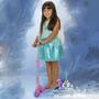 Imagem de Kit Patinete Rosa para Crianças 3 4 5 Anos + Vestido Azul
