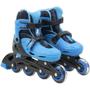 Imagem de Kit Patins 4 Rodas Azul Tamanho 32 - 35 R942 - Bbr Toys