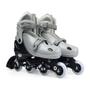 Imagem de Kit Patins Cinza Tamanho M 34-37 Roller Joelheira e Capacete