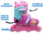 Imagem de Kit Patins Rosa Menina Capacete 31 Ao 34 Kit Proteção Inline 2 EM 1