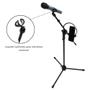 Imagem de Kit Pedestal Tripé +Suporte p/ Celular+ Microfone com Fio