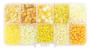 Imagem de Kit Pedrarias Caixa com Miçangas Amarelo 13x6.5cm