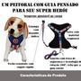 Imagem de Kit Peitoral Air e Guia Pet G Cachorro Herói Personagens