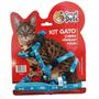 Imagem de Kit peitoral + coleira + guia p/gatos azul pg12101