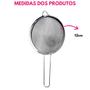 Imagem de Kit Peneira 12cm Aço Inox Utensílio Cozinha Polvilhar Coar Capirinha Drink Jogos C/12, 15 ou 20Un