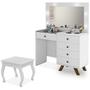 Imagem de Kit Penteadeira Com Banqueta Em MDF 00809101X022034 Branco LPA
