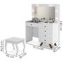 Imagem de Kit Penteadeira Com Banqueta Em MDF 00809101X022034 Branco LPA