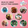 Imagem de Kit Penteado Cabelo Maluco Infantil 6 Mechas de Cabelo Sintético Coloridas + 10 Hastes Flexíveis de Pelúcia Candy