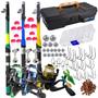 Imagem de Kit Pesca Completo 3 Varas 3 Molinetes com Linha Maleta mais Estojo com Acessórios