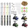 Imagem de Kit Pesca Completo 4 Varas 1,20m Com Molinetes E Acessorios