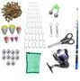 Imagem de Kit Pesca Completo Vara 1,70 Mts +Molinete Com Linha + Itens